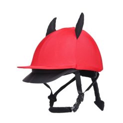 Czapka do kasku jeździeckiego QHP Halloween. Czerwone czapki z daszkiem QHP, bez wzorów, z materiału. Za 219.50 zł.