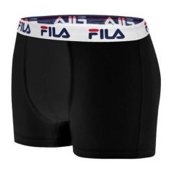 Męskie bokserki Fila czarne L - Oddychające i wygodne. Czarne bokserki Fila, l, bez wzorów, z bawełny. Za 131.99 zł.
