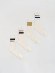 5 pack skarpet - złamana biel. Skarpety Reserved, bez wzorów. Za 49.99 zł.