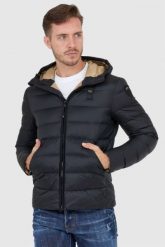 BLAUER Czarna puchowa kurtka męska z kapturem. Czarne kurtki Blauer USA, l, bez wzorów, z puchu, z kapturem. W wyprzedaży za 899.99 zł.