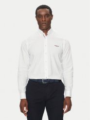 Hechter Paris Koszula 60223 151620 Biały Modern Fit. Białe koszule Hechter Paris, m, bez wzorów, z bawełny, bez kołnierzyka, bez ramiączek. Za 229.99 zł.