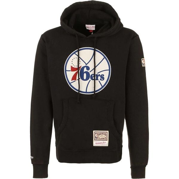 Sweatshirt z kapturem Philadelphia 76ers. Czarne bluzy Mitchell & Ness, bez wzorów, z kapturem. Za 395.00 zł.