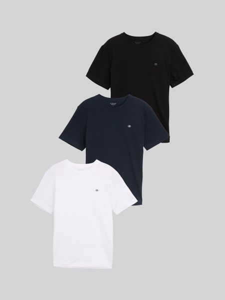 Męska Koszulka Tom Tailor 3-pack T-shirt White 1047049 20000. Białe t-shirty Tom Tailor, m, bez wzorów, bez kołnierzyka, bez ramiączek. Za 129.99 zł.