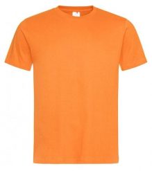 Pomarańczowy Bawełniany T-Shirt Męski Bez Nadruku -STEDMAN- Koszulka, Krótki Rękaw, Basic, U-neck. Brązowe bluzki z długim rękawem Stedman, l, bez wzorów, z bawełny, bez kołnierzyka, bez ramiączek. Za 45.00 zł.