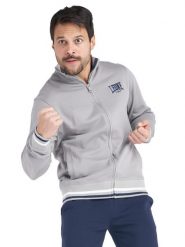 Dres męski z bawełny organicznej z wysokim kołnierzem, linia minimalistyczna. Niebieskie komplety dresowe LEONE 1947 APPAREL, m, bez wzorów, z bawełny, bez ramiączek. Za 147.31 zł.