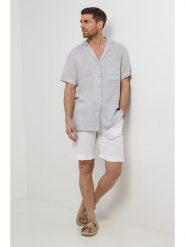 Lin Passion Lniana koszula w kolorze jasnoszarym rozmiar: XL/XXL. Szare koszule Lin Passion, xl, bez wzorów, ze lnu, bez kołnierzyka, bez ramiączek. Za 153.71 zł.