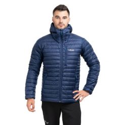 Kurtka trekkingowa Rab Microlight Alpine Jacket. Niebieskie kurtki RAB, m, bez wzorów, z puchu, z kapturem. Za 779.99 zł.