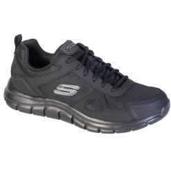 Buty sportowe Sneakersy męskie, Track-Scloric Wide. Czarne buty sportowe casual Skechers, bez wzorów, z materiału, bez zapięcia. Za 269.99 zł.