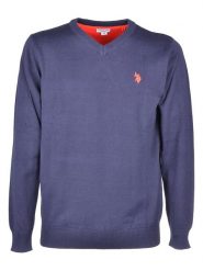 U.S. Polo Assn. Sweter w kolorze granatowym rozmiar: L. Niebieskie swetry nierozpinane U.S. Polo Assn., l, bez wzorów, z bawełny, bez kołnierzyka, bez ramiączek. Za 141.52 zł.
