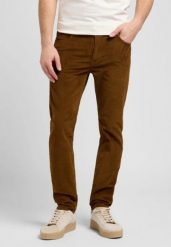 MESKIE SPODNIE SZTRUKSOWE LEE RIDER QUAIL BROWN 112370640. Brązowe spodnie materiałowe Lee, l, bez wzorów, z materiału. Za 219.99 zł.