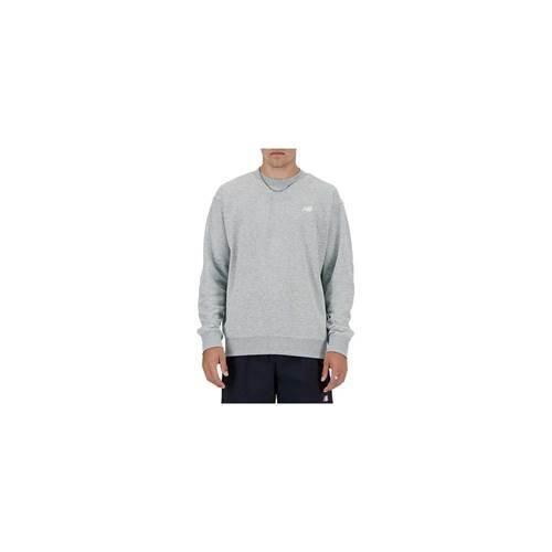 Bluza sportowa męska New Balance Essentials french terry crew. Szare bluzy bez kaptura New Balance, m, z aplikacjami, z bawełny, bez kaptura. Za 359.00 zł.