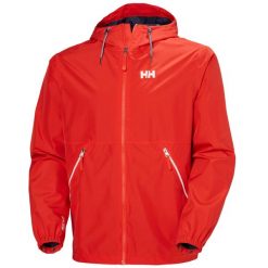 Kurtka wodoodporna Helly Hansen Sandoy. Czerwone kurtki Helly Hansen, m, bez wzorów, z kapturem. W wyprzedaży za 580.50 zł.