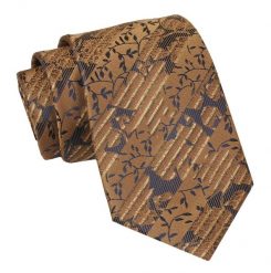Krawat Męski, Klasyczny - ALTIES - Karmelowy, Kwiaty. Krawaty i muchy Alties, bez wzorów, z tkaniny. Za 49.00 zł.