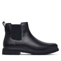 Sztyblety Timberland. Czarne botki sznurowane Timberland, bez wzorów, bez obcasa, bez zapięcia. Za 779.99 zł.