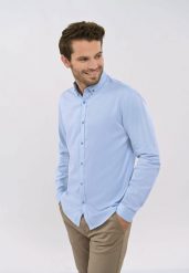 Niebieska koszula, Regular Fit, K-NISSO. Niebieskie koszule Volcano, m, bez wzorów, z materiału, bez kołnierzyka, bez ramiączek. Za 139.99 zł.