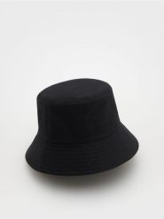 Kapelusz bucket hat z lnem - czarny. Czarne kapelusze Reserved, bez wzorów. Za 59.99 zł.