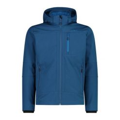 Kurtka męska turystyczna CMP 3A01787N. Niebieskie kurtki softshell CMP, l, bez wzorów, z softshellu, z kapturem. Za 408.80 zł.
