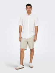 ONLY & SONS Szorty chino "Onsmark" w kolorze beżowym rozmiar: XXL. Brązowe eleganckie spodnie Only & Sons, xxl, bez wzorów. Za 91.77 zł.