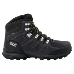 Buty trekkingowe męskie Jack Wolfskin Refugio Texapore Mid. Czarne buty trekkingowe Jack Wolfskin, bez wzorów, z materiału, za kostkę, bez zapięcia. Za 429.99 zł.