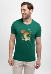 Koszulka z letnim nadrukiem T-ROAM. T-shirty Volcano, l, bez wzorów, z bawełny, bez kołnierzyka, bez ramiączek. Za 59.99 zł.