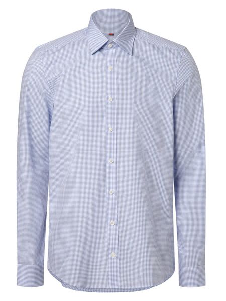 Finshley & Harding Koszula łatwa w prasowaniu Mężczyźni Modern Fit Bawełna niebieski|biały, 38. Białe koszule Finshley & Harding, m, bez wzorów, z bawełny, bez kołnierzyka, bez ramiączek. Za 129.95 zł.