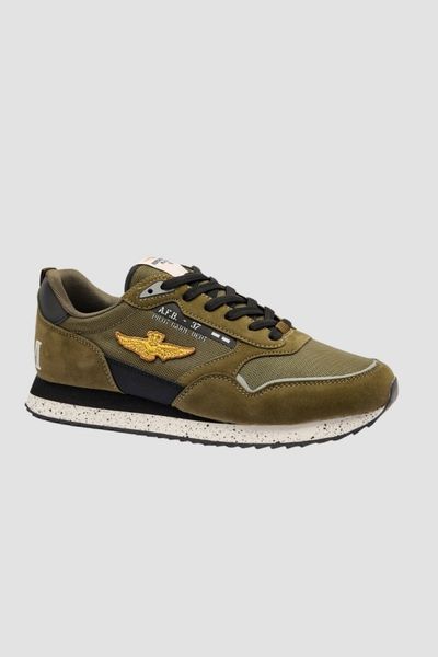 AERONAUTICA MILITARE Zielone sneakersy męskie, Rozmiar 44. Zielone buty sportowe casual Aeronautica Militare, bez wzorów, bez zapięcia. W wyprzedaży za 359.99 zł.