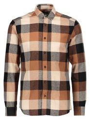 ONLY & SONS Koszula w kolorze brązowo-beżowo-czarnym rozmiar: XL. Brązowe koszule Only & Sons, xl, bez wzorów, z bawełny, bez kołnierzyka, bez ramiączek. Za 70.74 zł.