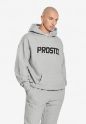 Bluza sportowa męska Prosto Big Log z kapturem. Szare bluzy z kapturem Prosto., l, z aplikacjami, z bawełny, z kapturem. Za 209.99 zł.
