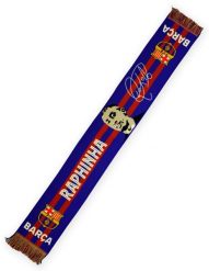 Szalik Barcelona Raphinha - oficjalny licencjonowany. Czerwone szaliki FC Barcelona, bez wzorów, z bawełny. Za 94.90 zł.