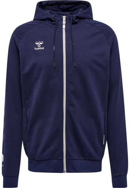 Bawełniana bluza z kapturem zapinana na zamek Hummel Move Grid. Niebieskie bluzy z kapturem Hummel, xl, bez wzorów, z bawełny, z kapturem. Za 248.45 zł.
