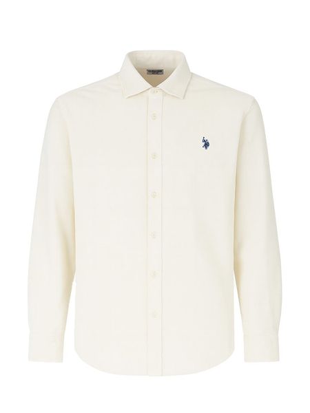 U.S. Polo Assn. Koszula sztruksowa - Regular fit - w kolorze kremowym rozmiar: M. Brązowe koszule U.S. Polo Assn., m, bez wzorów, z bawełny, bez kołnierzyka, bez ramiączek. Za 157.73 zł.