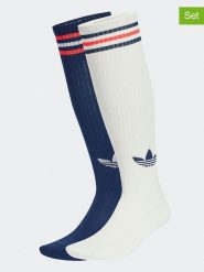 Adidas Skarpety sportowe (2 pary) w kolorze niebiesko-białym rozmiar: M. Białe skarpetki sportowe Adidas, bez wzorów. Za 86.99 zł.