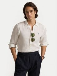 Polo Ralph Lauren Koszula 710968915014 Biały Slim Fit. Białe koszule Polo Ralph Lauren, m, bez wzorów, ze lnu, bez kołnierzyka, bez ramiączek. Za 814.99 zł.
