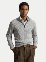 Polo Ralph Lauren Sweter 710B26776002 Szary jasny Regular Fit. Szare swetry rozpinane Polo Ralph Lauren, m, bez wzorów, z bawełny, bez kołnierzyka, bez ramiączek. Za 1,018.99 zł.