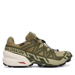 Buty do biegania Salomon. Zielone buty do biegania Salomon, bez wzorów, z gore-texu, bez zapięcia, do biegania, salomon speedcross, gore-tex. Za 719.99 zł.
