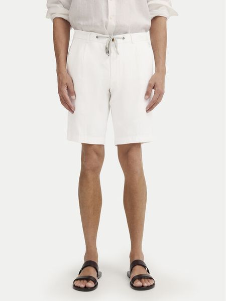 Bugatti Szorty materiałowe 1949-76419C M Biały Regular Fit. Białe szorty Bugatti, m, bez wzorów, z bawełny. Za 319.99 zł.