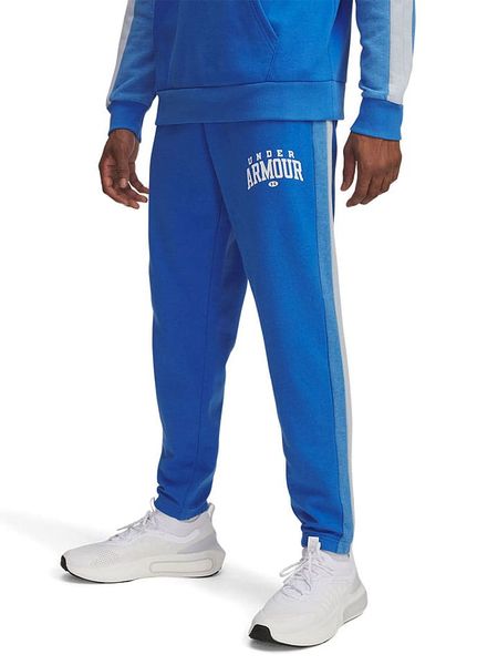 Under Armour Spodnie dresowe "Rival" w kolorze niebieskim rozmiar: XL. Niebieskie spodnie treningowe długie Under Armour, xl, bez wzorów, z dresówki. Za 137.42 zł.