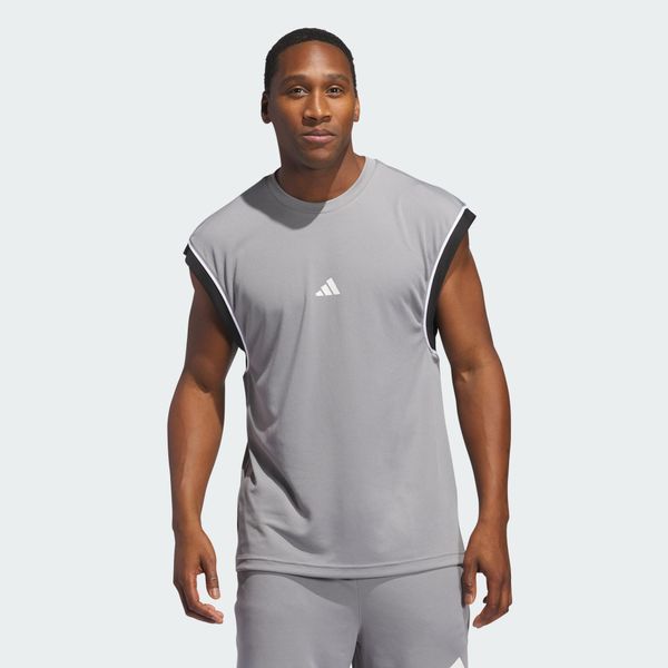 Koszulka adidas Basketball All-World Sleeveless Tank. Czarne bezrękawniki Adidas, bez wzorów, z materiału, bez kołnierzyka, bez ramiączek. Za 129.00 zł.