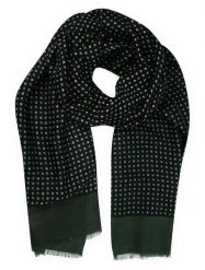 Szalik V.FRAAS, Czarno-Zielony w Kropki, Groszki, Elegancki, Przejściowy, Męski, Cienki. Szare szaliki V. Fraas, bez wzorów, z materiału. Za 49.00 zł.