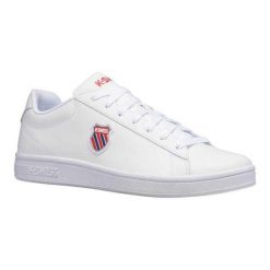 Trampki Męskie Skóra Court Shield. Białe trampki K-SWISS, m, z aplikacjami, bez zapięcia. Za 169.00 zł.