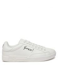 Guess Sneakersy Caserta FMFCAS ELE12 Biały. Białe buty sportowe casual Guess, z aplikacjami, ze skóry, bez zapięcia. Za 359.99 zł.