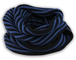 Komin Niebiesko-Granatowy w Paski Jesienno-Zimowy Dziergany, Składany na Dwa Razy, Męski -Pako Jeans. Niebieskie szaliki Pako Jeans, bez wzorów, dziergany. Za 59.00 zł.