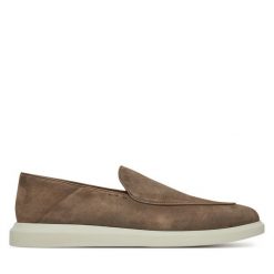 Półbuty BOSS. Brązowe eleganckie półbuty Boss, bez wzorów, bez obcasa, bez zapięcia. Za 1,009.00 zł.