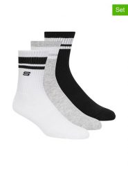 Skechers Skarpety (6 par) w kolorze biało-czarno-szarym rozmiar: 39-42. Białe skarpety Skechers, bez wzorów, ze splotem. Za 52.42 zł.