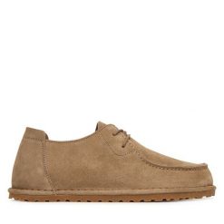 Półbuty Birkenstock. Brązowe eleganckie półbuty Birkenstock, bez wzorów, bez obcasa, bez zapięcia. Za 719.99 zł.