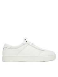 Calvin Klein Sneakersy Clean Cup Low Lace Tape HM0HM01898 Biały. Białe buty sportowe casual CALVIN KLEIN, bez wzorów, ze skóry, bez zapięcia. Za 569.99 zł.