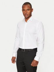 Calvin Klein Koszula K10K113863 Biały Slim Fit. Białe koszule CALVIN KLEIN, m, bez wzorów, z bawełny, bez kołnierzyka, bez ramiączek. Za 279.99 zł.