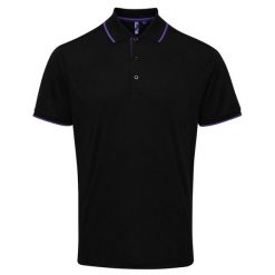 Męska Koszulka Polo Coolchecker Contrast. Czarne koszulki polo sportowe PREMIER, m, bez wzorów, bez kołnierzyka, bez ramiączek. Za 85.99 zł.