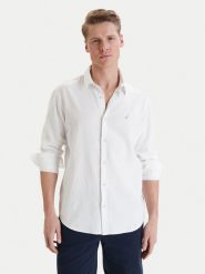 Nautica Koszula W126-NAMST-1023-01X Biały Regular Fit. Białe koszule Nautica, m, bez wzorów, ze lnu, bez kołnierzyka, bez ramiączek. Za 149.99 zł.