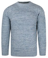 Męski Sweter Dziergany (Knit) - Brave Soul - Błękitny Melanż. Niebieskie swetry rozpinane Brave Soul, l, bez wzorów, dziergany, bez kołnierzyka, bez ramiączek. Za 119.00 zł.